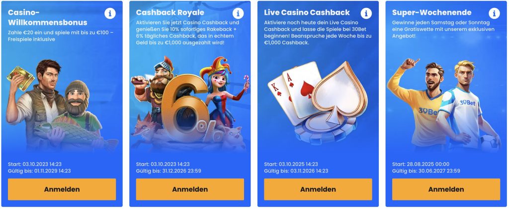 30bet casino boni